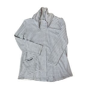 Neon Buddha Cowl Neck Tunic Top Women’s Size S Stripes Lagenlook Casual Boho